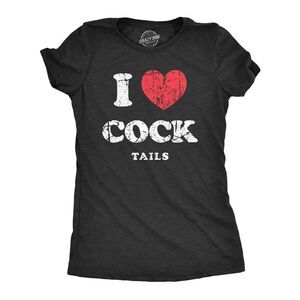 Womens I Heart Tails T Shirt Funny Alcohol Drinking Lovers Joke Tee